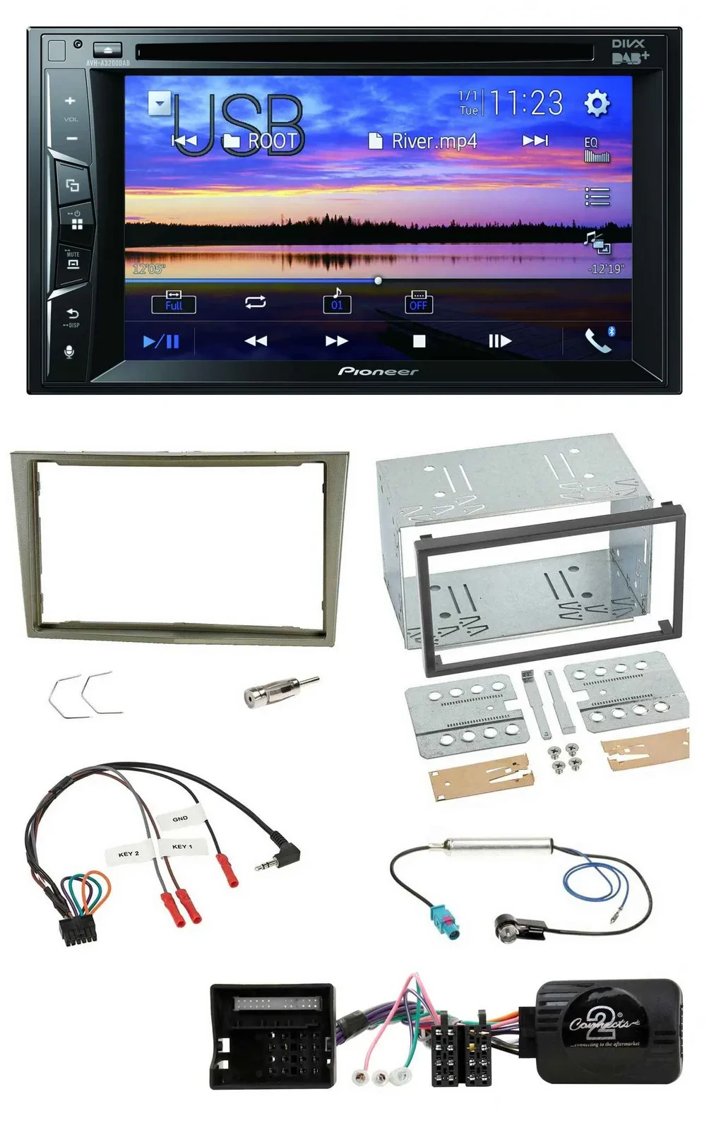 Pioneer Bluetooth 2DIN USB DVD DAB Lenkrad Autoradio für Opel Corsa D Astra H Za
