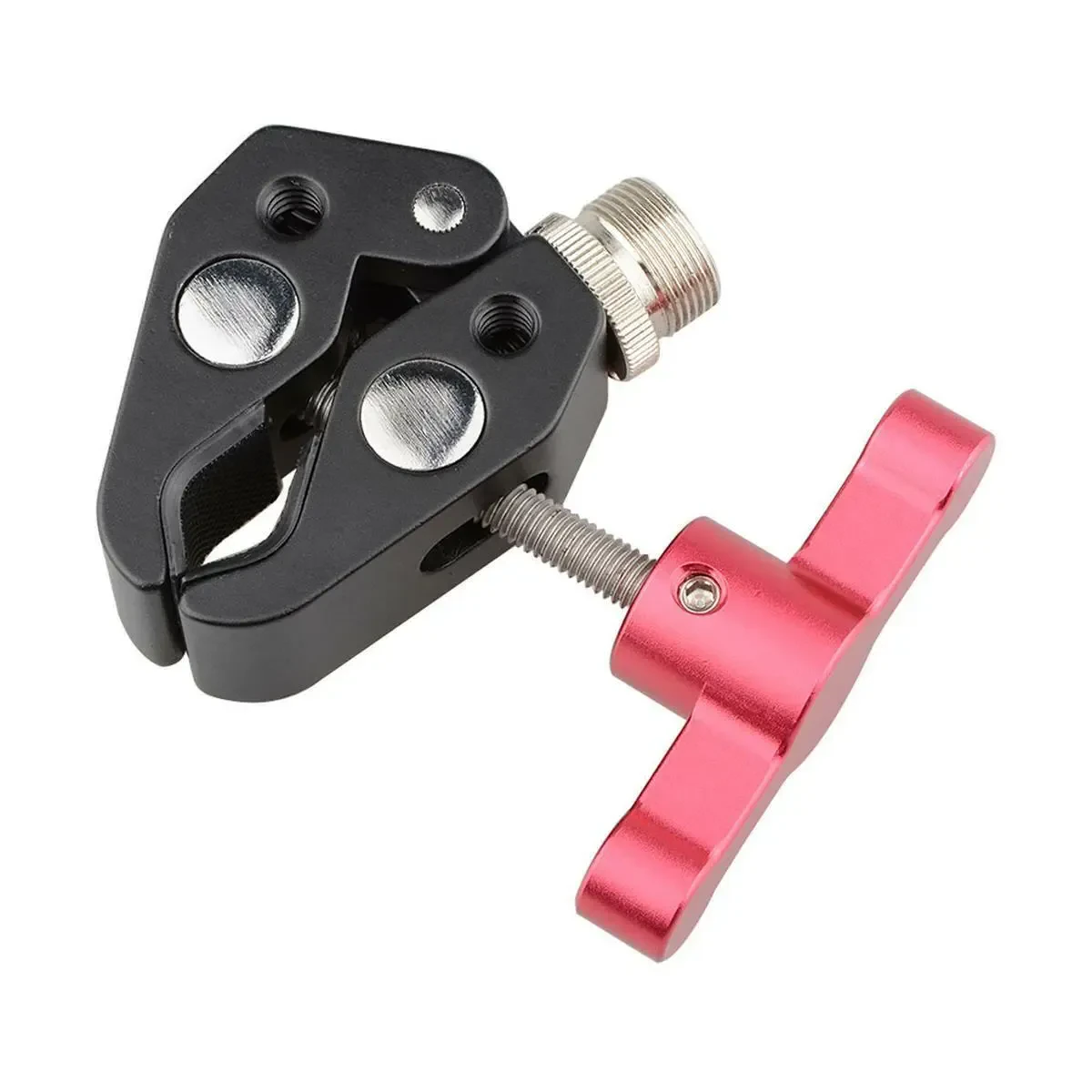 Струбцина CAMVATE C1673 Super Clamp 1/4"-20 → 5/8"-27, красная рукоятка T-Handle