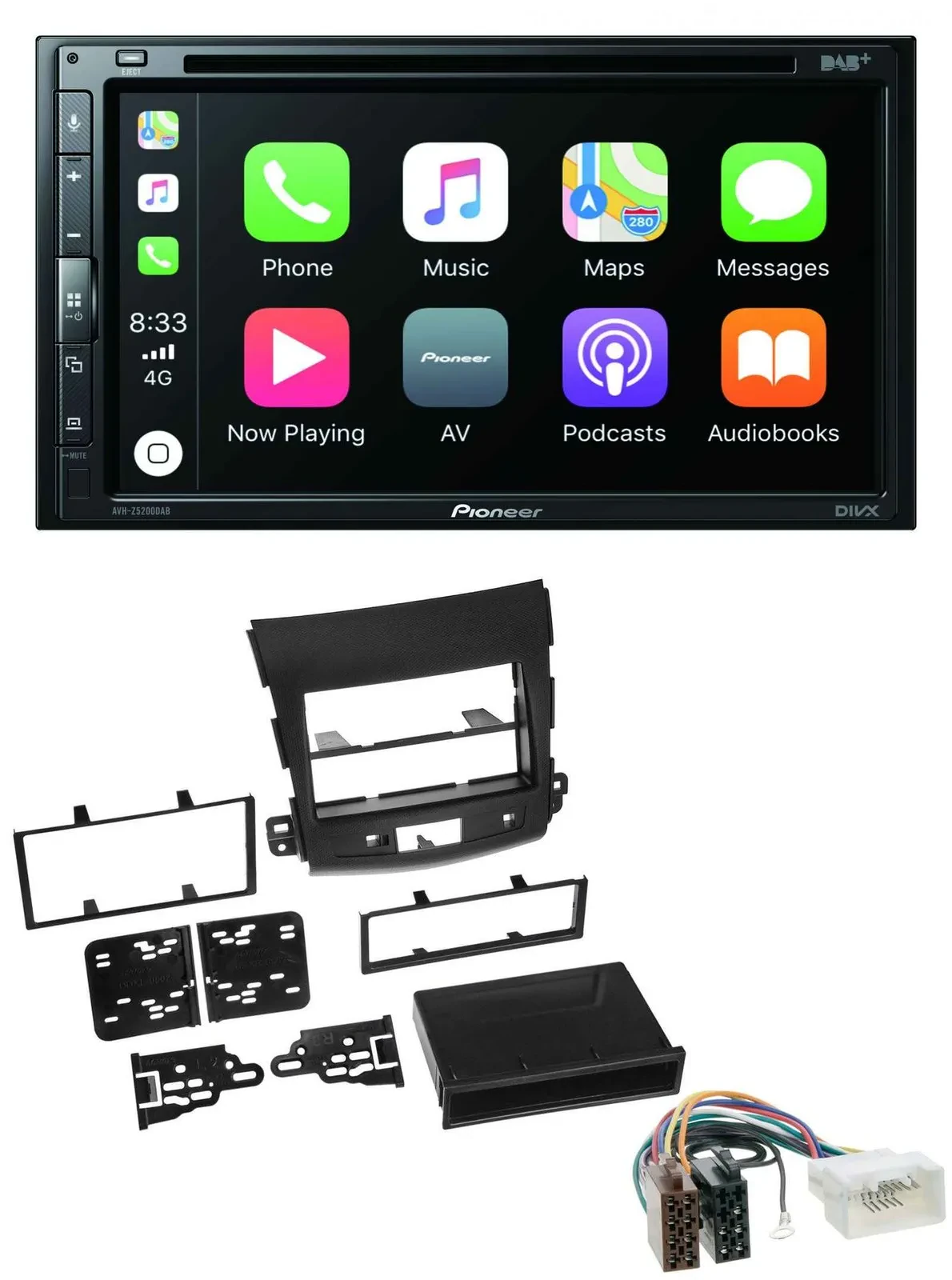 Pioneer DVD 2DIN MP3 DAB Bluetooth USB Autoradio für Citroen C-Crosser Mitsubish