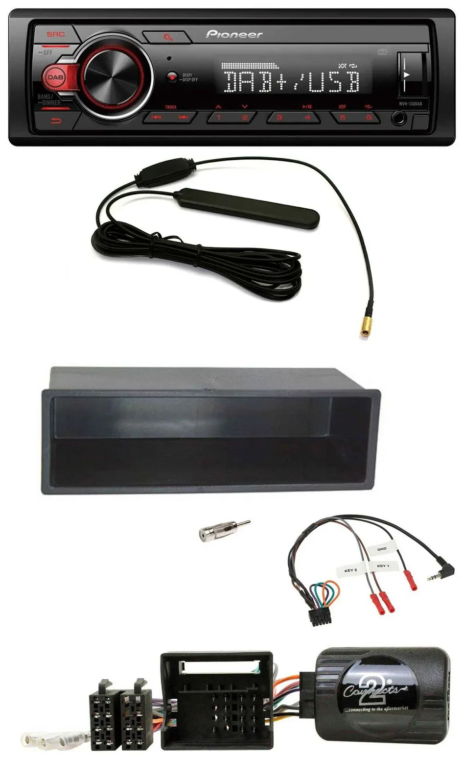 Pioneer MP3 DAB 1DIN Lenkrad USB Autoradio für Citroen C2 2006-2010 C3 2006-2014