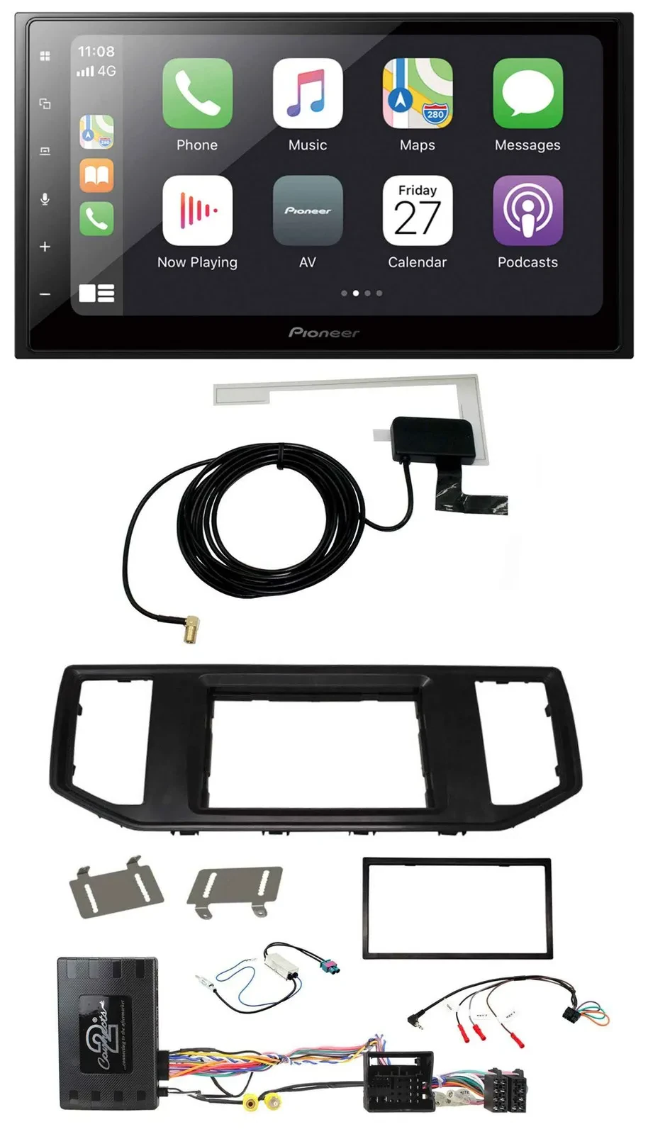 Pioneer USB Lenkrad 2DIN Bluetooth DAB Autoradio für VW Crafter MAN TGE Infoadap