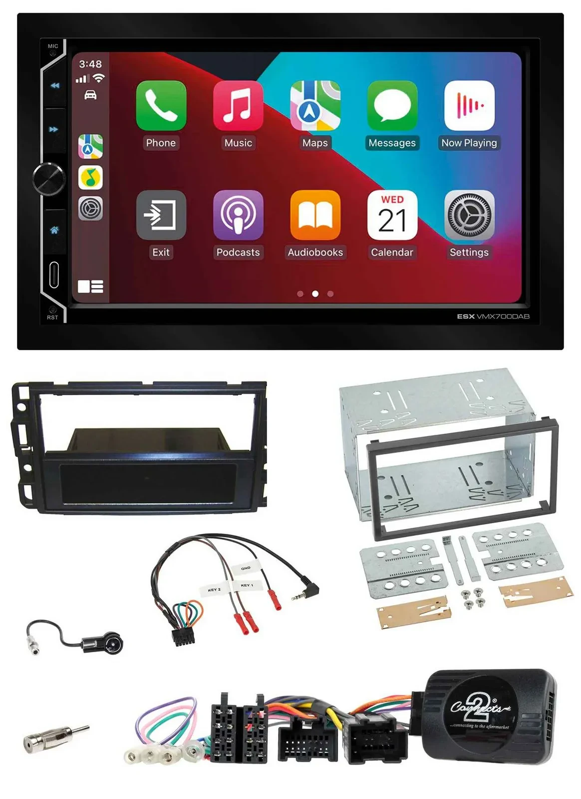 Автомагнитола ESX YSCF 2-DIN DAB, USB, Bluetooth для Cadillac BLS (2006–2010) с поддержкой кнопок на руле