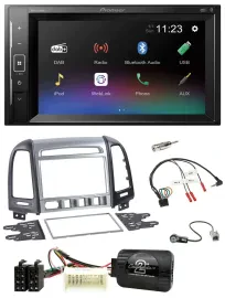 Pioneer DAB Lenkrad 2DIN Bluetooth USB Autoradio für Hyundai Santa Fe 4 Schalter