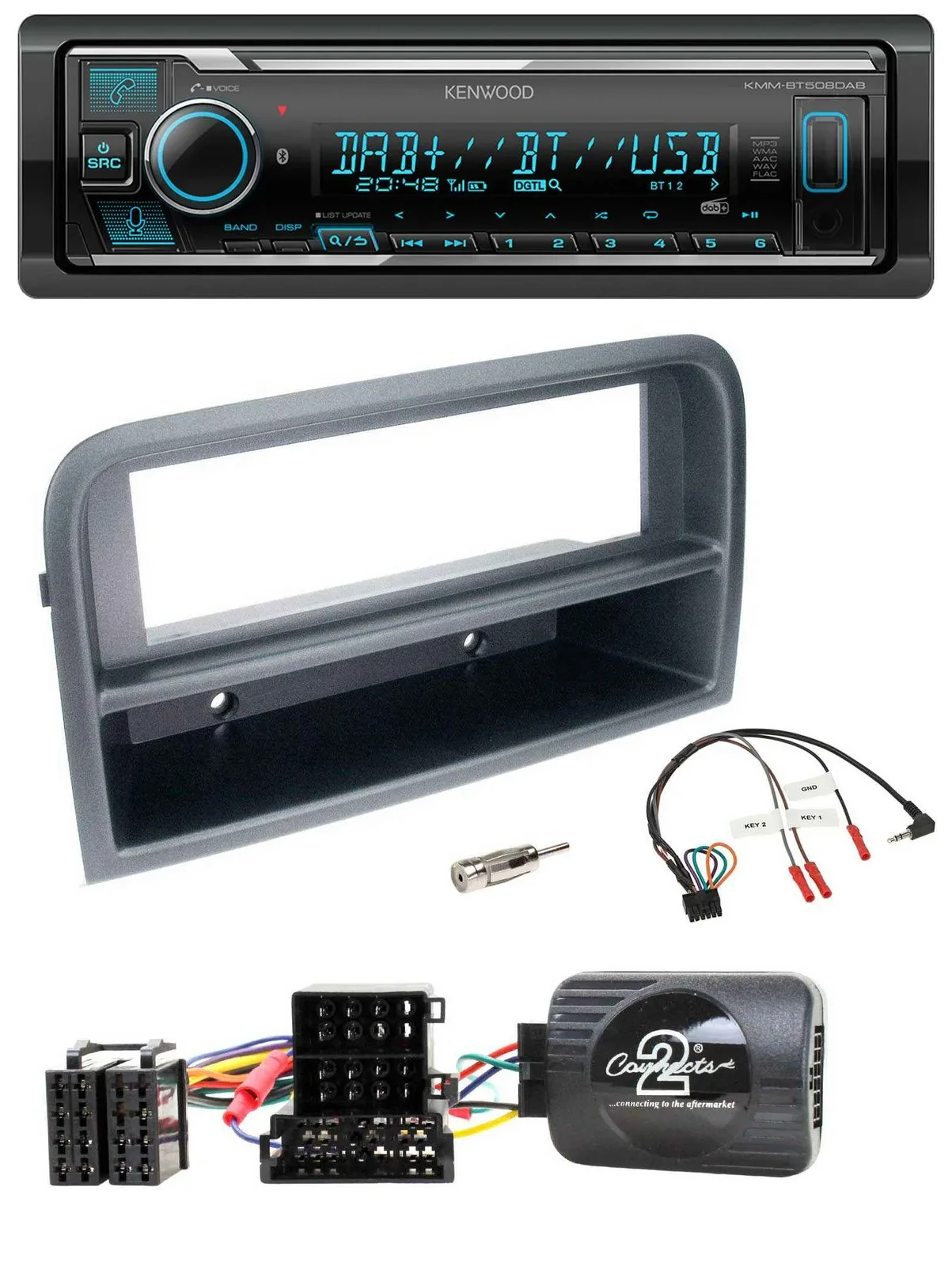 Kenwood Bluetooth Lenkrad DAB USB Autoradio für Fiat Croma 2005-2010