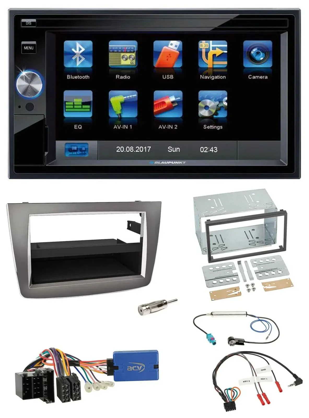 Blaupunkt 2DIN Bluetooth TMC USB Lenkrad SD Navigation für Alfa Romeo Mito 13-18