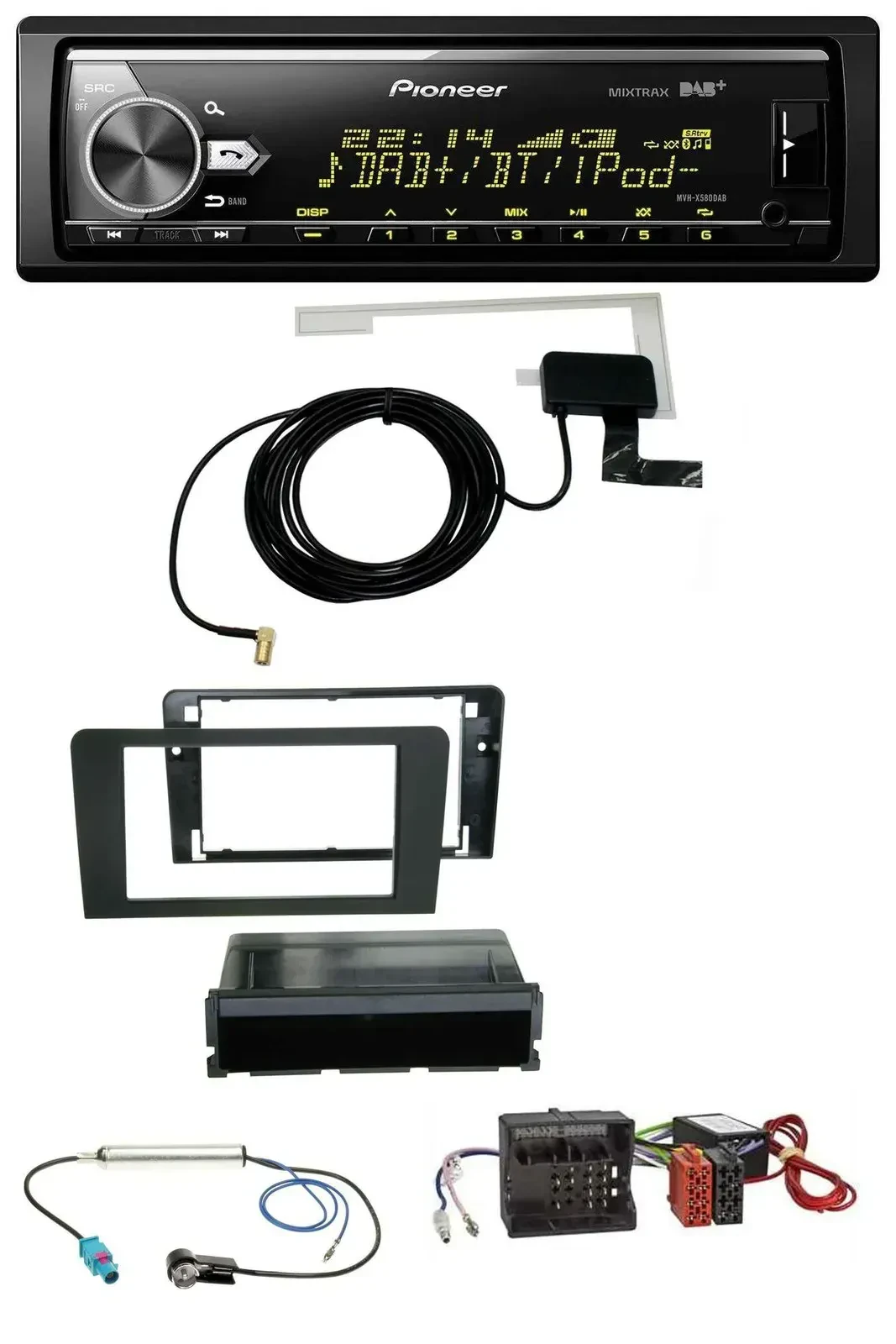 Автомагнитола для Audi A3 8P 2006–2012 Pioneer Bluetooth, DAB, USB, MP3, совместима с активной системой Symphony