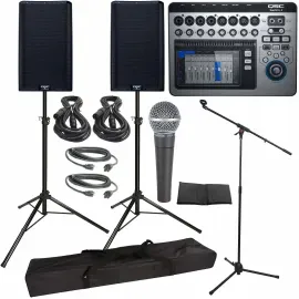 QSC K12.2 12" Powered Active DJ Pro Audio Speakers Pair w Touchmix 8 Live Mix...