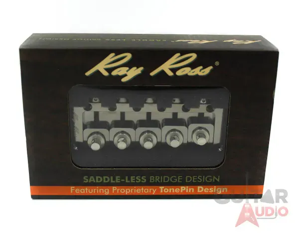 Ray Ross Saddle-Less/Saddleless 5-STRING Bass Bridge - BLACK NICKEL, RRB519BN