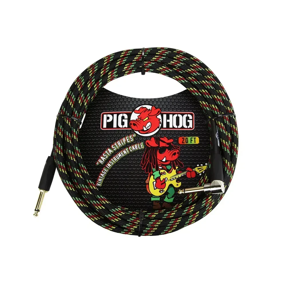 Инструментальный кабель Pig Hog PCH20RAR Rasta Stripes 6 м