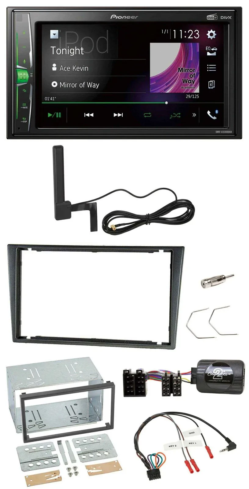 Pioneer MP3 DAB Lenkrad 2DIN Bluetooth Autoradio für Opel Corsa C 200-2004 charc