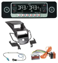 Dietz USB DAB MP3 Bluetooth Autoradio für Ford Fiesta 08-10 Display schwarz