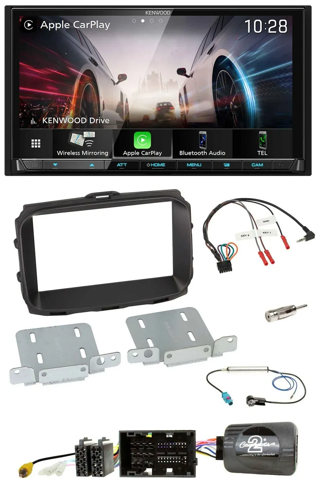 Kenwood Lenkrad 2DIN USB DAB Bluetooth Autoradio für Alfa Giulietta 2013-2021 94