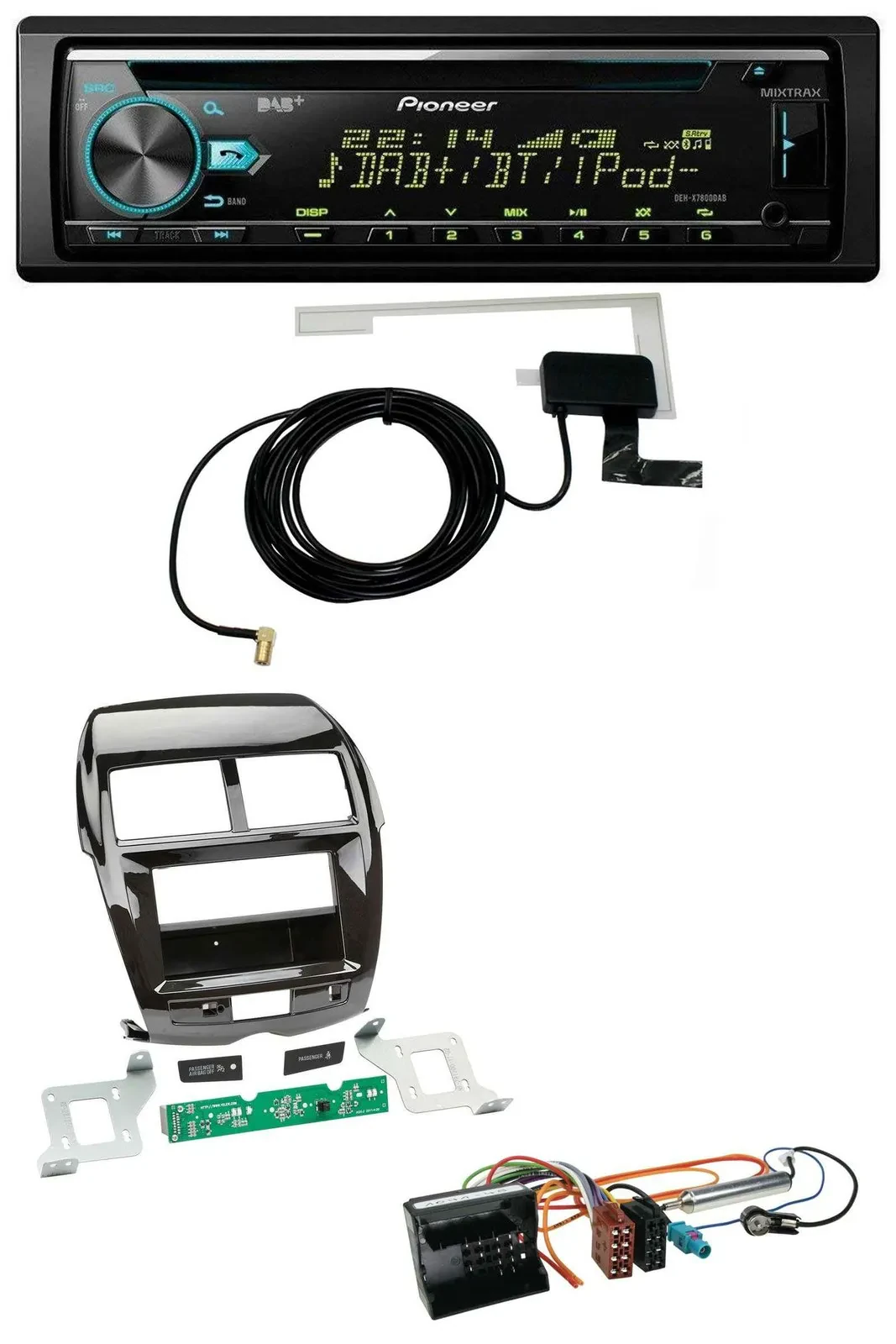 Автомагнитола Pioneer CD/USB/AUX, DAB, MP3 для Citroen C4 Aircross, Mitsubishi ASX, Peugeot