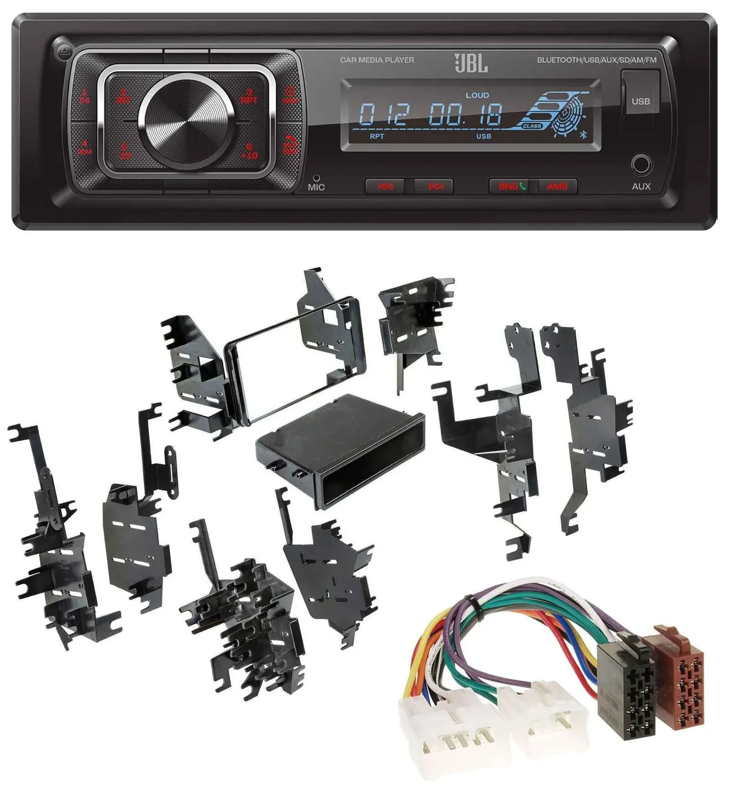 Автомагнитола для Toyota Highlander/Matrix/RAV4 JBL SD, AUX, MP3, USB, Bluetooth