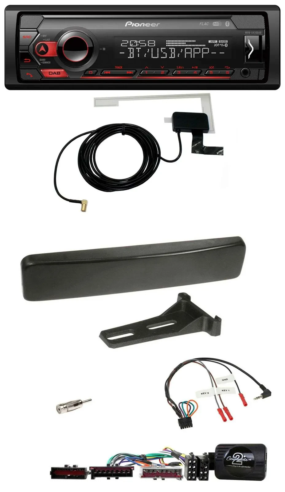 Автомагнитола Pioneer DAB, Bluetooth, USB, для Ford Focus/Mondeo, черная