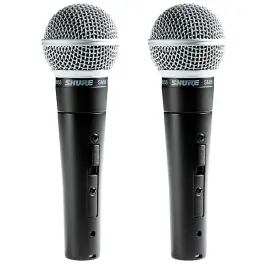 SM58-S Cardioid Dynamic Handheld Wired Microphone with ON / OFF Switch. 2 Pack