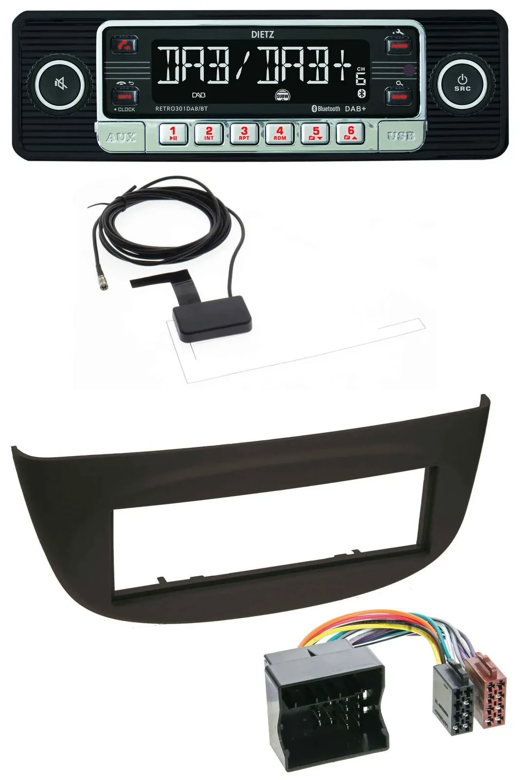 Dietz DAB Bluetooth USB MP3 Autoradio für Renault Twingo (07-14) schwarz