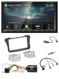 Kenwood Bluetooth USB 2DIN Lenkrad TMC DAB Navigation für Hyundai i40 VF ab 2011
