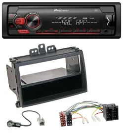 Pioneer DAB 1DIN MP3 AUX USB Autoradio für Hyundai i20 08-11 Rubber-Touch Ablage
