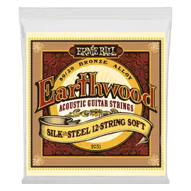 Струны для 12-струнной акустической гитары Ernie Ball 2051 Earthwood 9-46, Bronze Silk & Steel