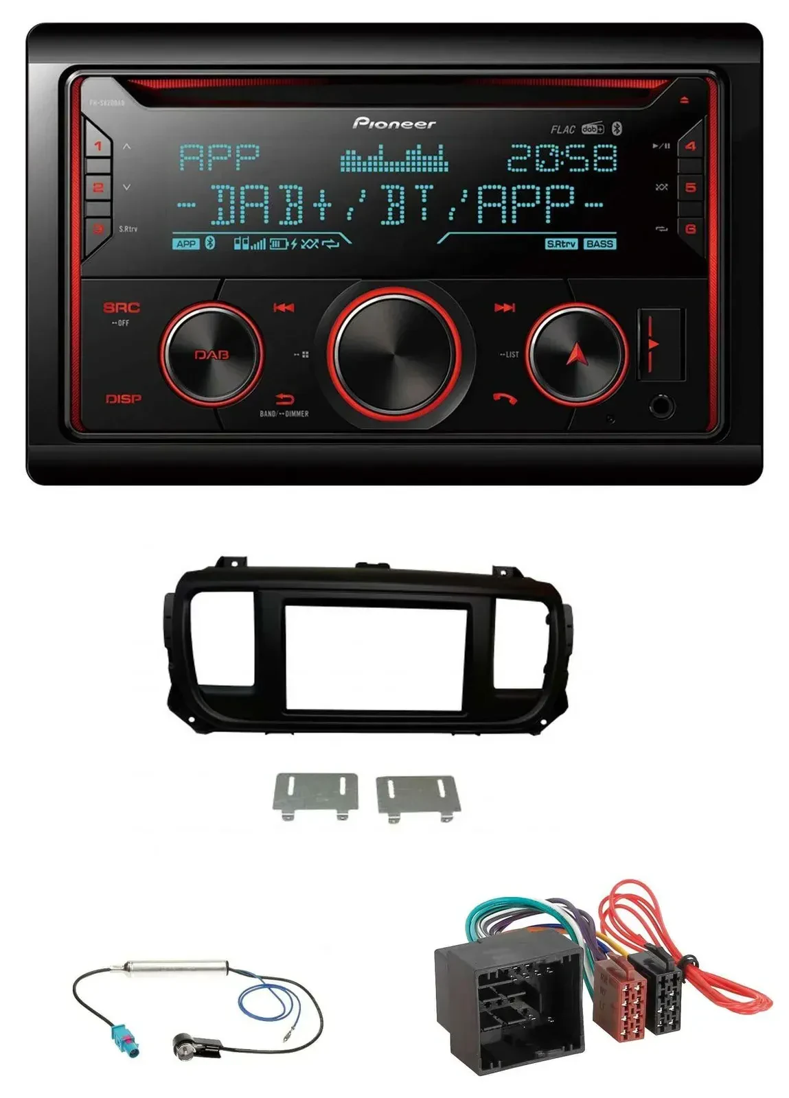 Автомагнитола Pioneer 2-DIN DAB CD Bluetooth USB для Citroen Jumpy/Spacetourer