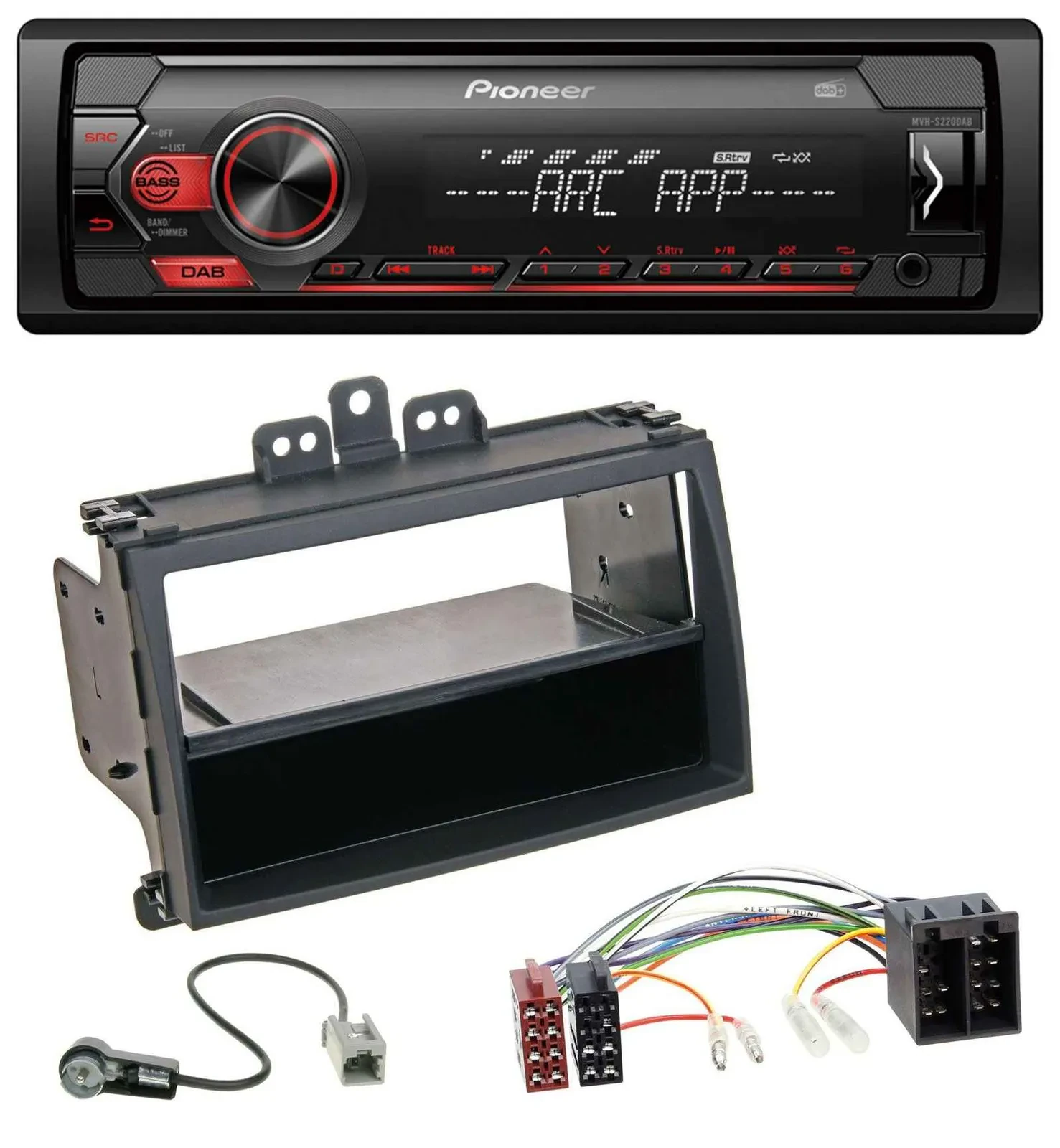 Pioneer DAB 1DIN MP3 AUX USB Autoradio für Hyundai i20 08-11 Rubber-Touch Ablage