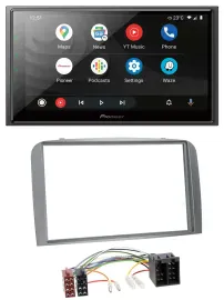 Автомагнитола для Alfa Romeo 147/GT (2000–2010) Pioneer 2-DIN USB, DAB, MP3, Bluetooth серебристая