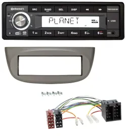 Continental USB 1DIN AUX DAB MP3 Autoradio für Renault Twingo 07-12 beige-grau