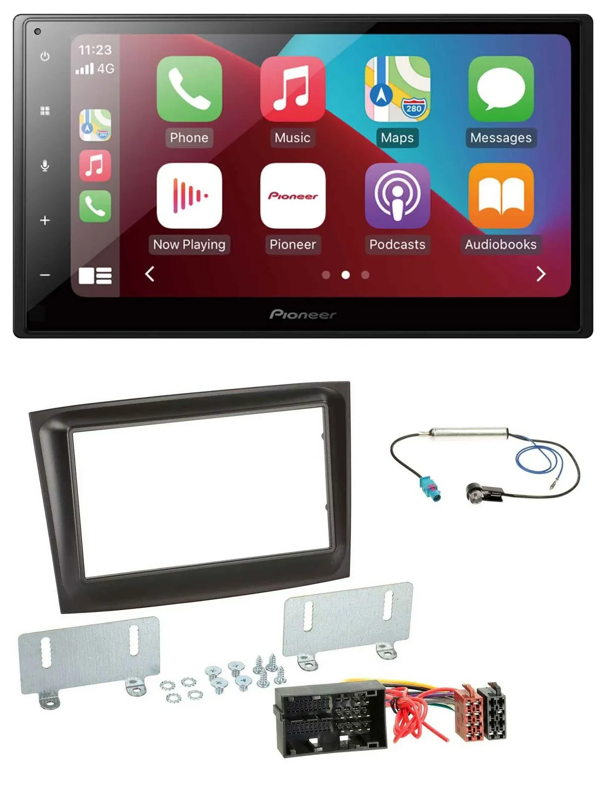Автомагнитола Pioneer 2DIN USB MP3 DAB Bluetooth, для Fiat Doblo (с 2015), черный