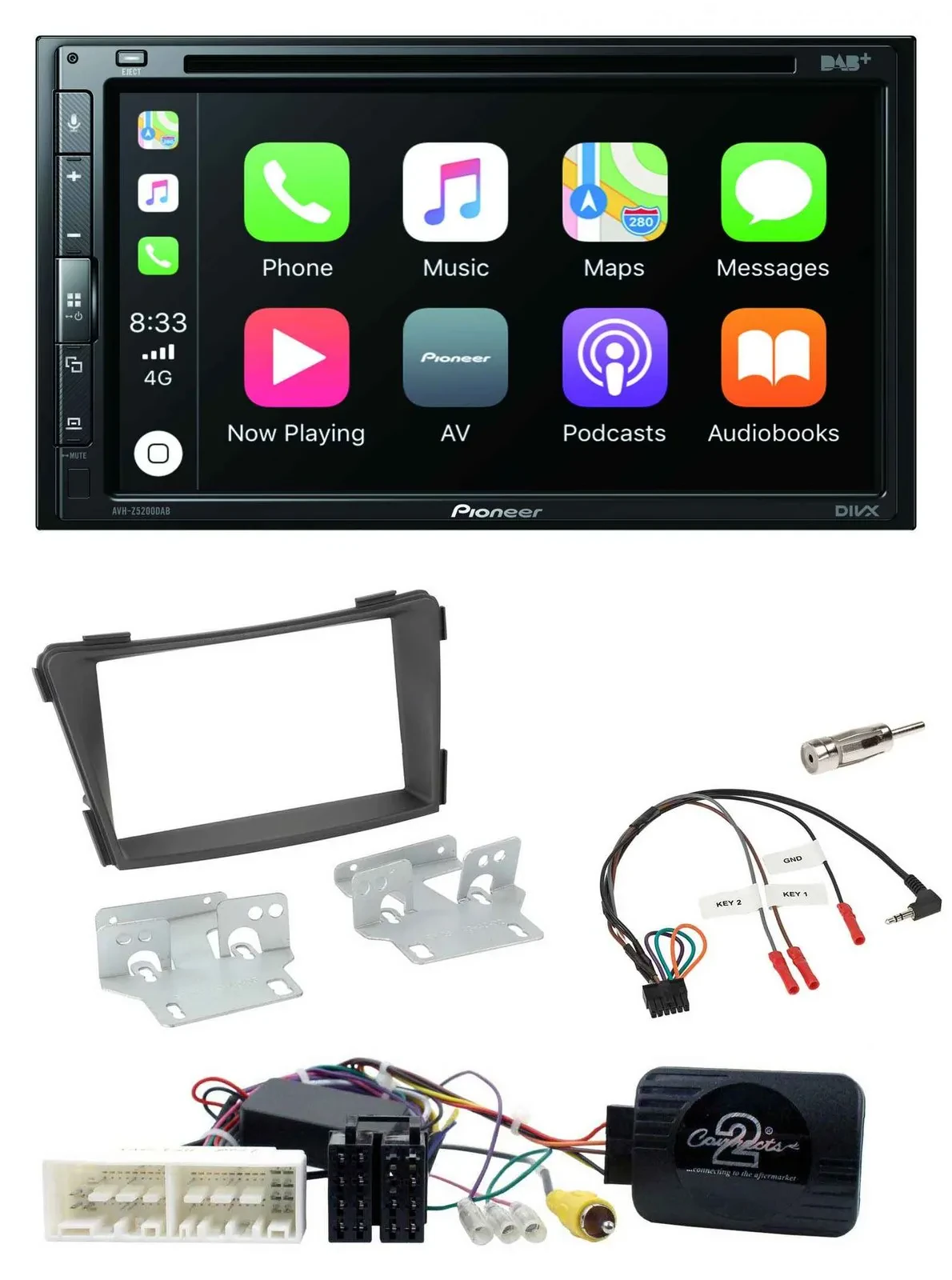 Pioneer DVD 2DIN Lenkrad DAB Bluetooth USB Autoradio für Hyundai i40 VF ab 16 sc