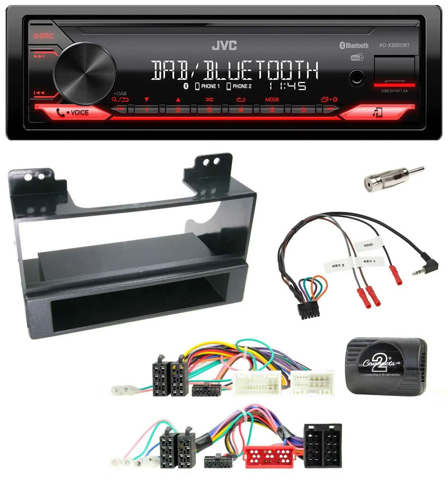 JVC Bluetooth USB DAB Lenkrad Autoradio für KIA Carnival II VQ 2006-2011