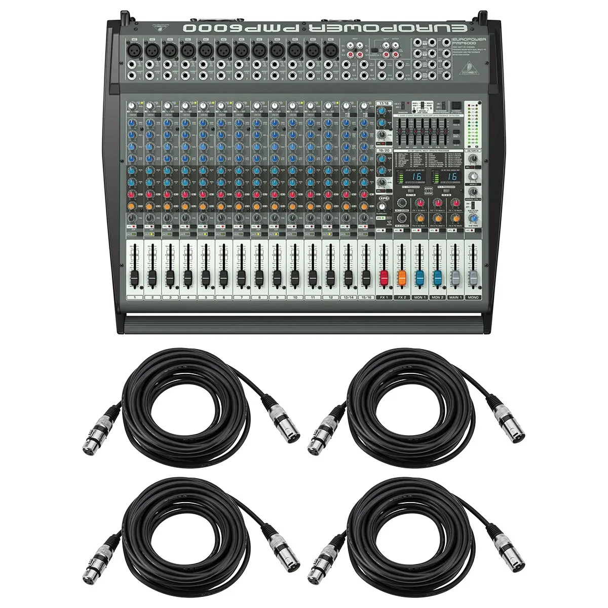 Микшер с усилителем Behringer PMP6000 Europower с кабелями