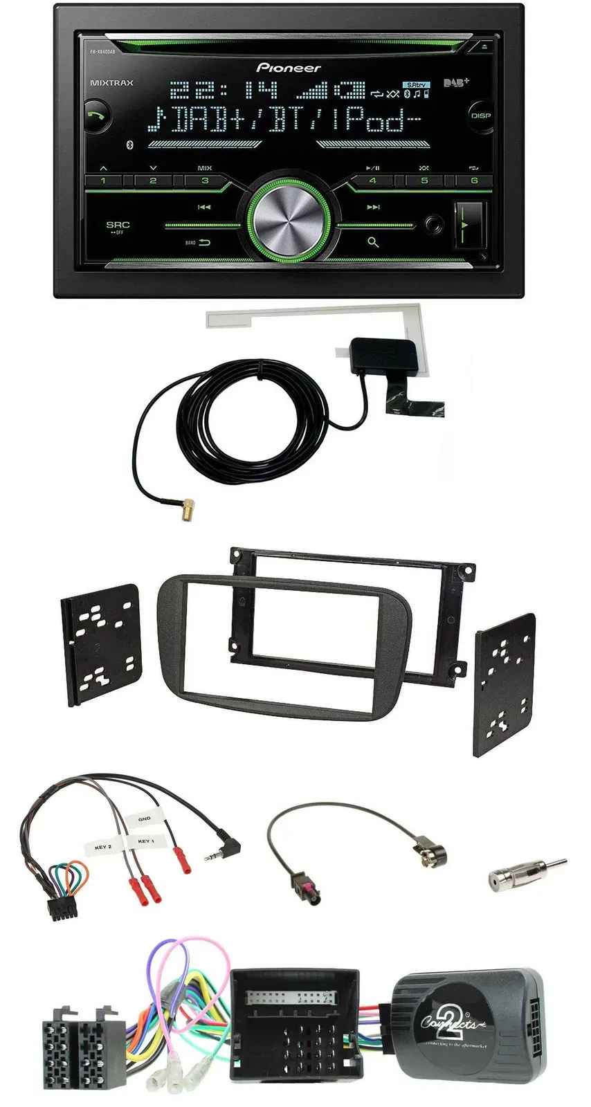 Автомагнитола Pioneer 2DIN, CD, USB, Bluetooth, DAB, для Ford S-Max/Mondeo, совместимая с кнопками на руле, с CAN-Bus