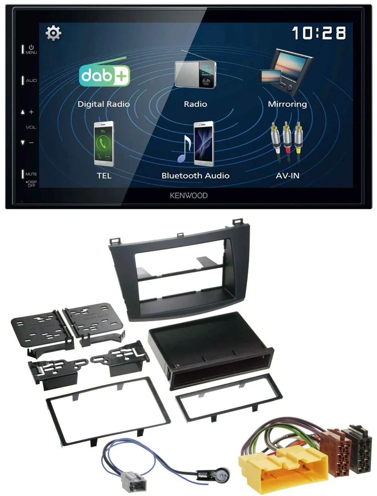 Автомагнитола для Mazda 3 (2009–2013) Kenwood 2DIN Bluetooth MP3 USB DAB