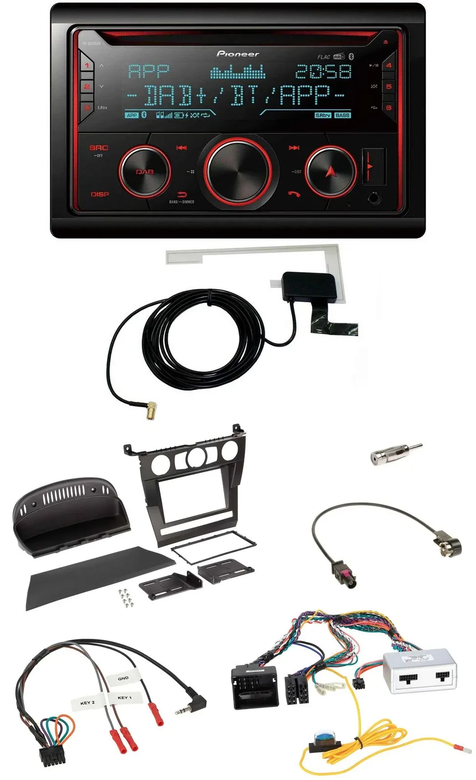 Автомагнитола для BMW 5 Series E60 (2007) Pioneer 2DIN DAB USB CD Bluetooth без iDrive