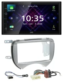 JVC DAB 2DIN MP3 Bluetooth USB Autoradio für Nissan Micra 2010-2013 silber
