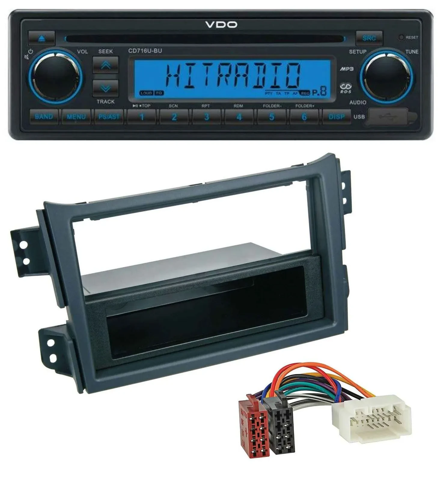 VDO AUX MP3 1DIN CD USB Autoradio für Opel Agila B 2008-2014 Suzuki Splash