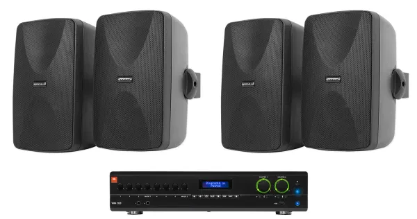Настенная акустика JBL WET-7020B Black с усилителем (4 штуки)