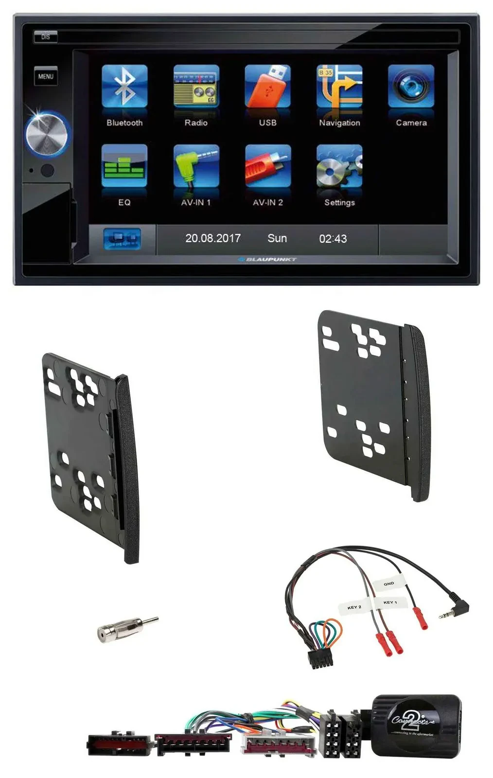 Blaupunkt SD USB TMC Bluetooth 2DIN Lenkrad Navigation für Ford Focus Galaxy Mon
