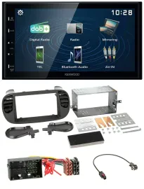 Kenwood 2DIN Bluetooth MP3 USB DAB Autoradio für Fiat 500 ab 12 soft touch