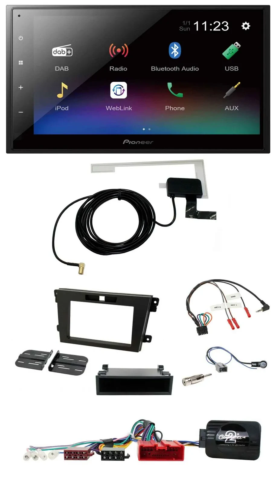 Pioneer DAB Lenkrad Bluetooth 2DIN USB Autoradio für Mazda CX-7 2008-2010
