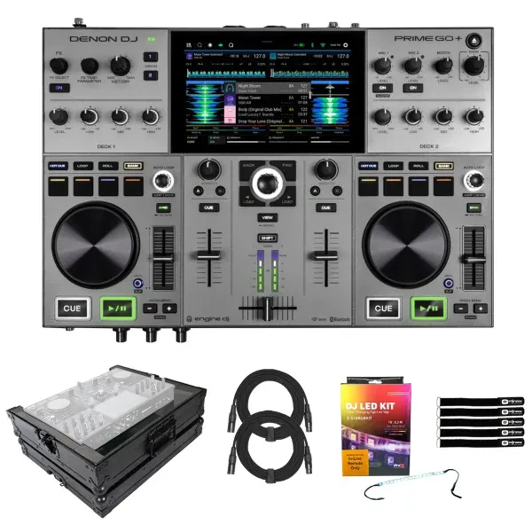 Denon PRIME GO+ Portable Battery Powered Standalone DJ Controller w Black Case