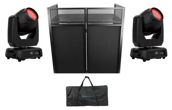 (2) Chauvet DJ Intimidator Beam 360X DMX LED Moving Head Lights+XL Booth Facade