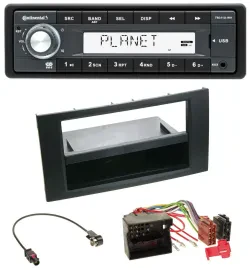 Continental USB MP3 AUX 1DIN Autoradio für Ford Focus Fiesta 04-08 schwarz