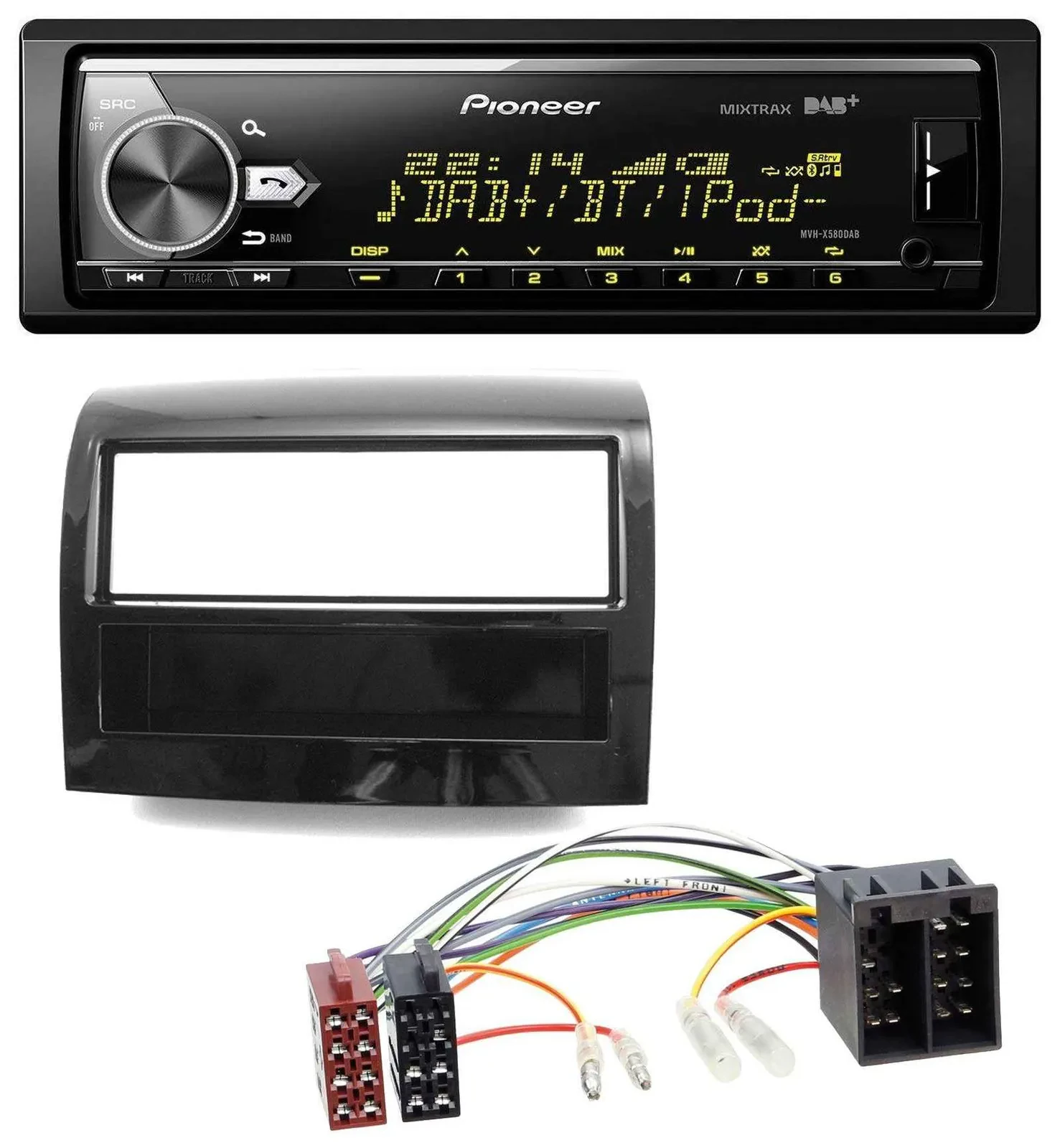 Pioneer Bluetooth USB DAB MP3 Autoradio für Fiat Ducato 2011-2021 piano schwarz