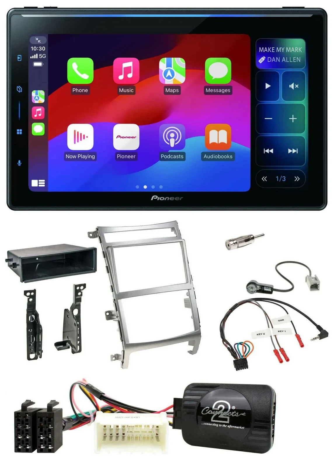 Pioneer Bluetooth DAB Lenkrad USB Autoradio für Hyundai IX55 2009-2012 silber