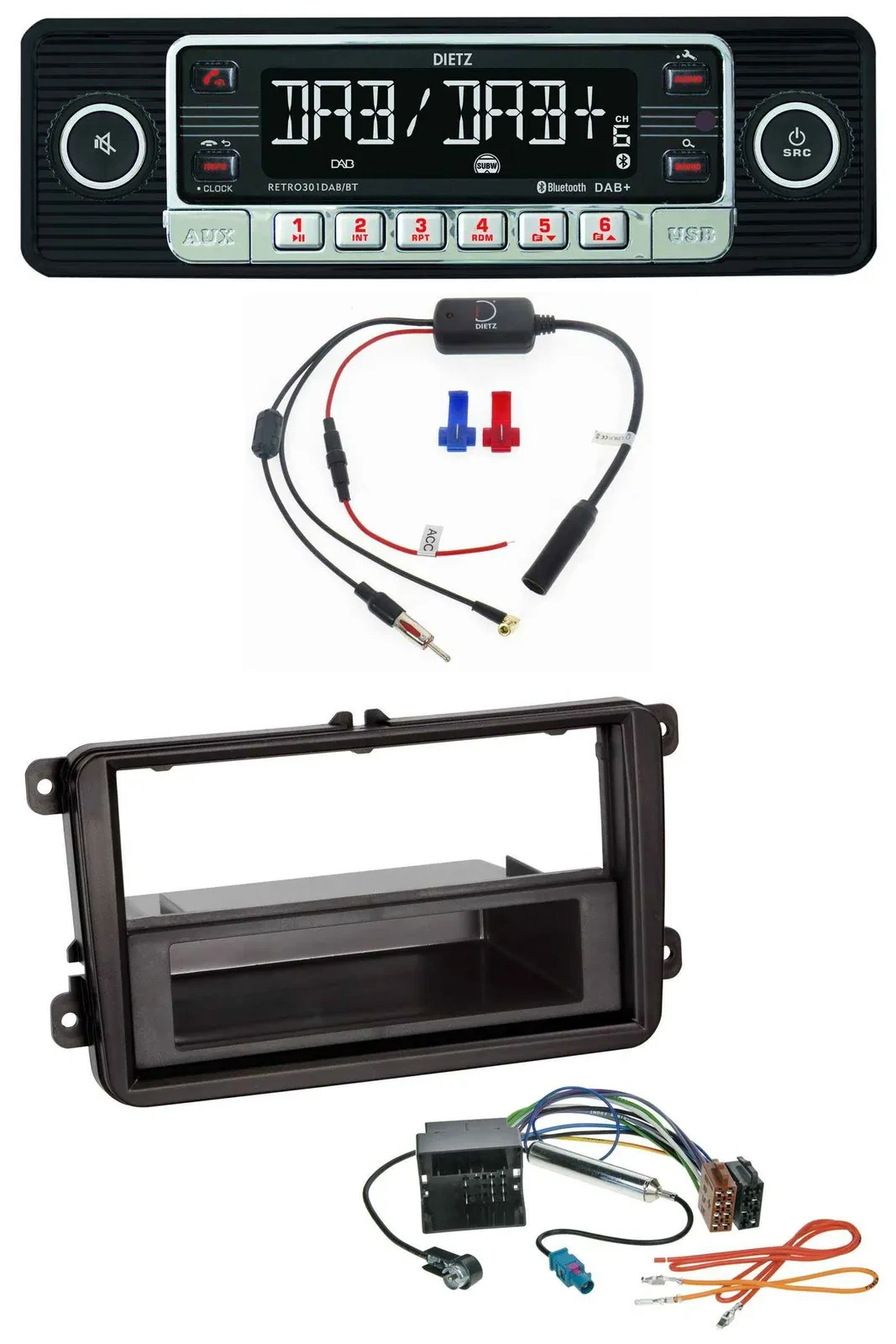 Автомагнитола Dietz MP3 DAB Bluetooth USB для Skoda Fabia/Octavia/Rapid/Roomster