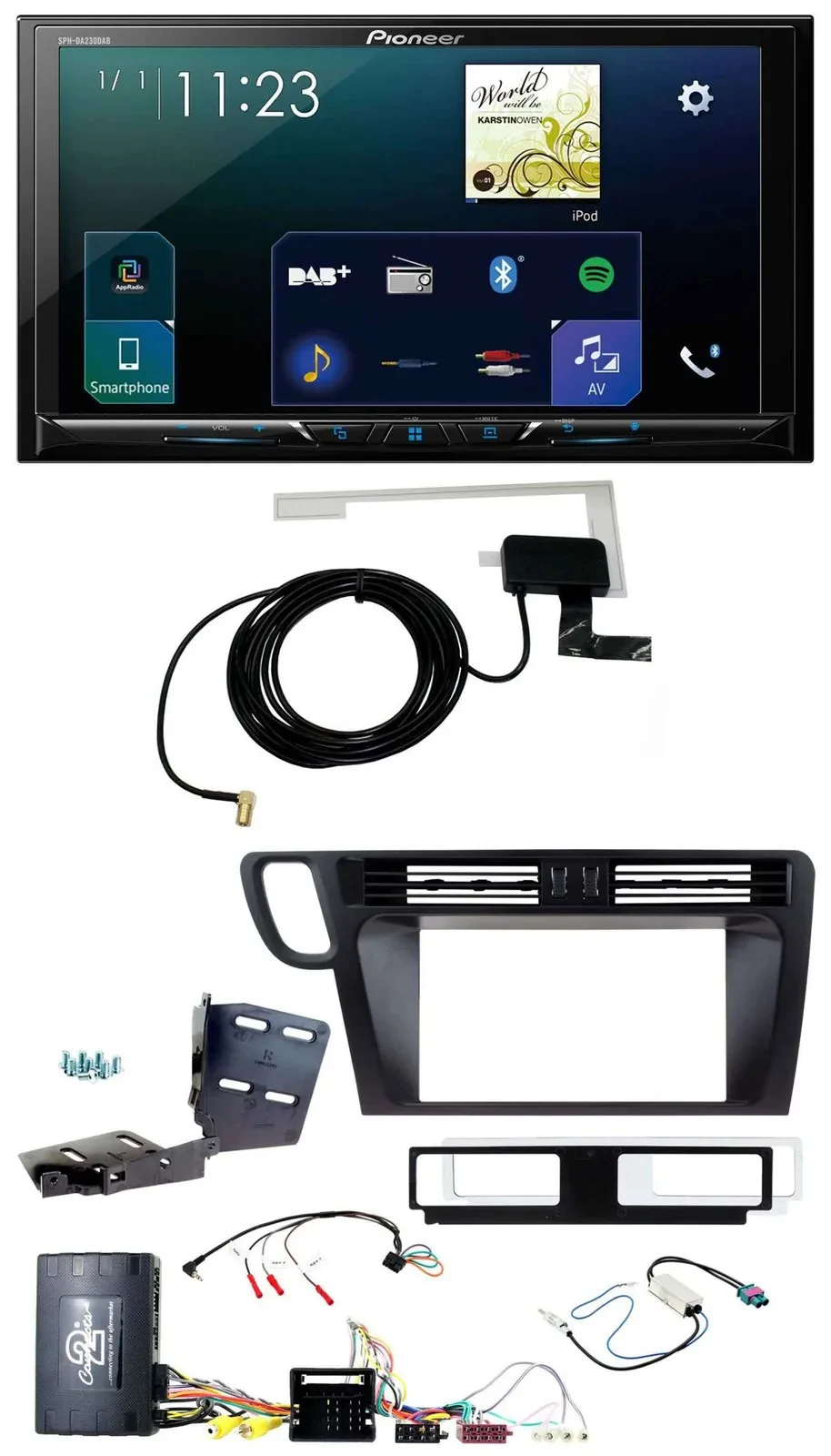 Pioneer 2DIN DAB USB Lenkrad Bluetooth Autoradio für Audi Q5 8R 08-17 Infoadapte