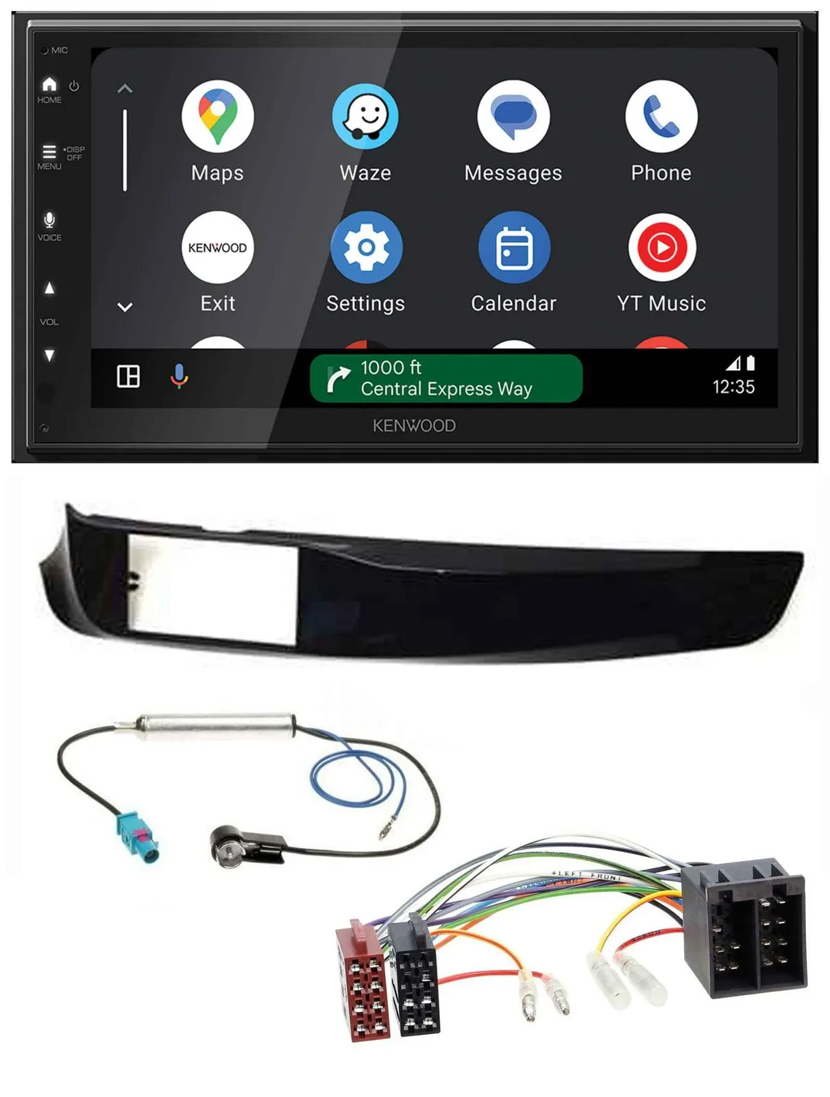 Kenwood DAB Bluetooth USB MP3 2DIN Autoradio für Alfa Giulietta schwarz glänzend