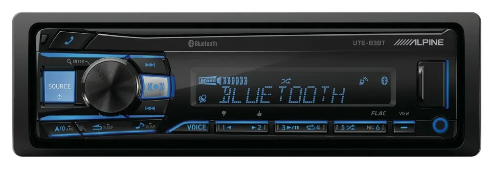 Alpine UTE-83BT Single DIN Digital Media Receiver with Bluetooth